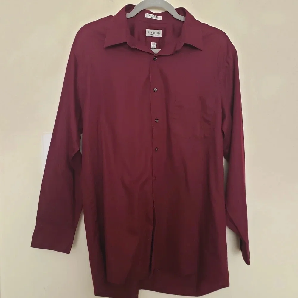 Van Heusen Burgundy Button Down Top
